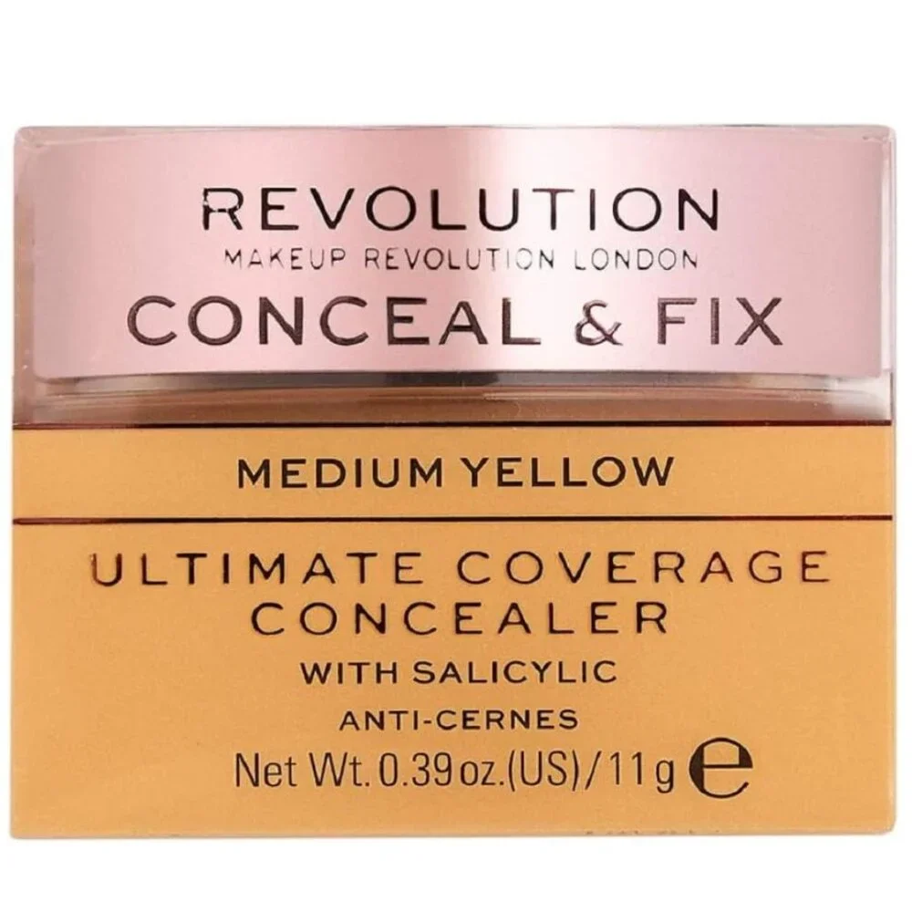 Makeup Revolution Conceal & Fix Ultimate Coverage Concealer - Medium Yellow